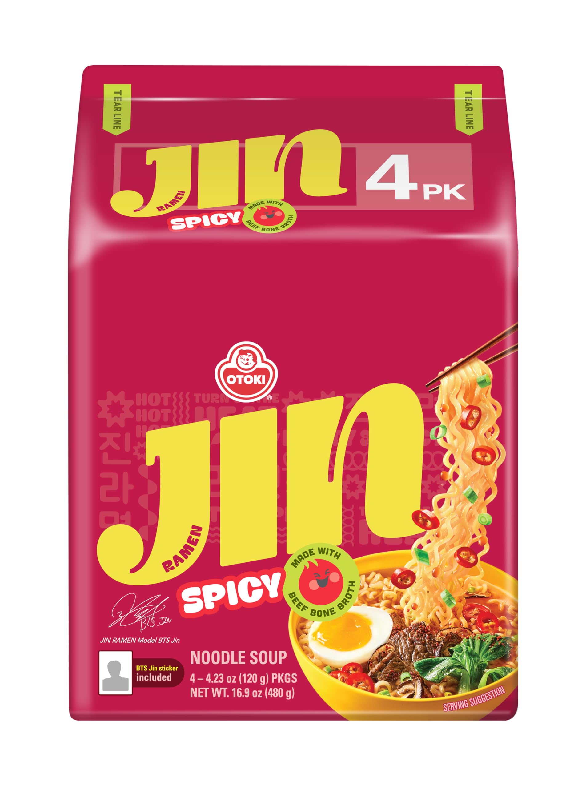 Amazon.com : OTOKI Jin Ramen Spicy Korean Instant Ramen, 13-Hour